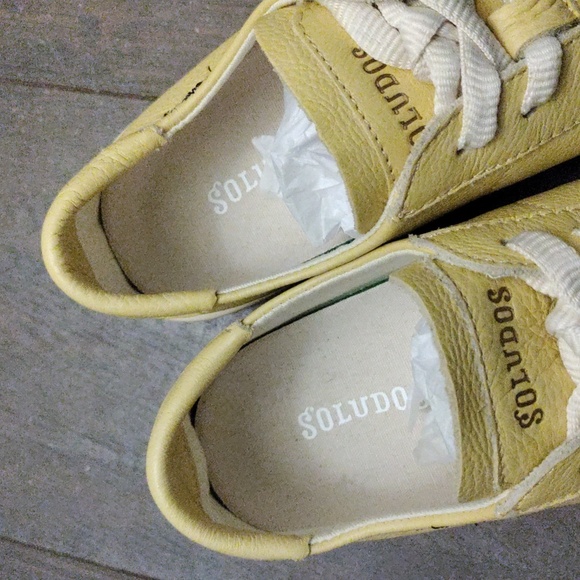SOLUDOS IBIZA SOFT YELLOW LEATHER SNEAKERS - Picture 6 of 15